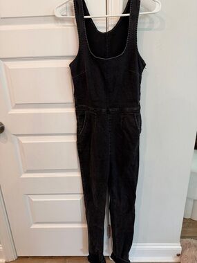 Free People Black Denim Tank Jumpsuit Size 2
